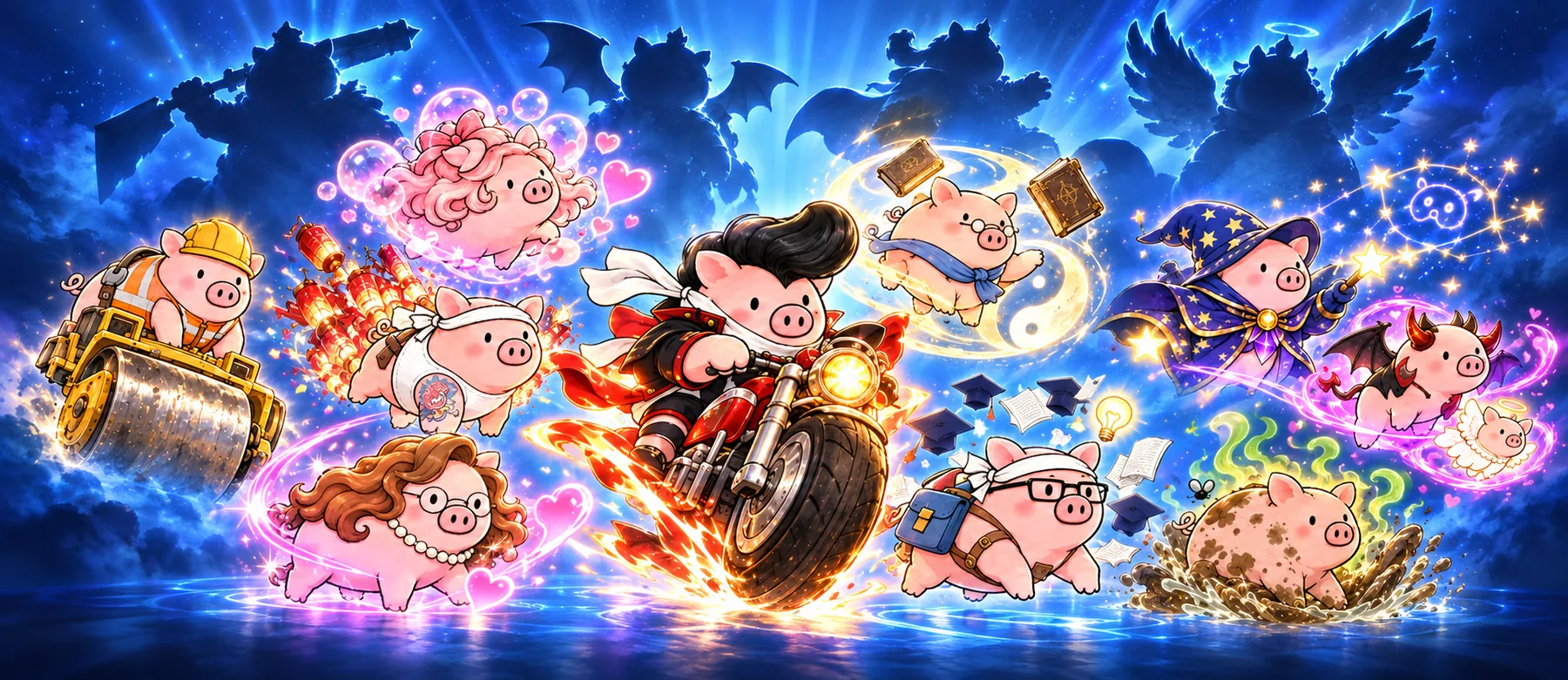 Evolve at Lv.10 into piggies full of personality